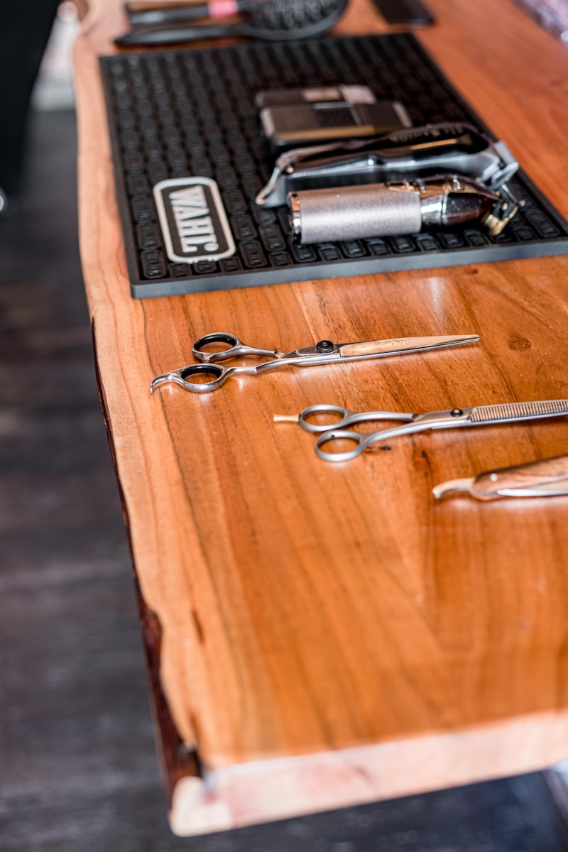 Barber tools on the counter